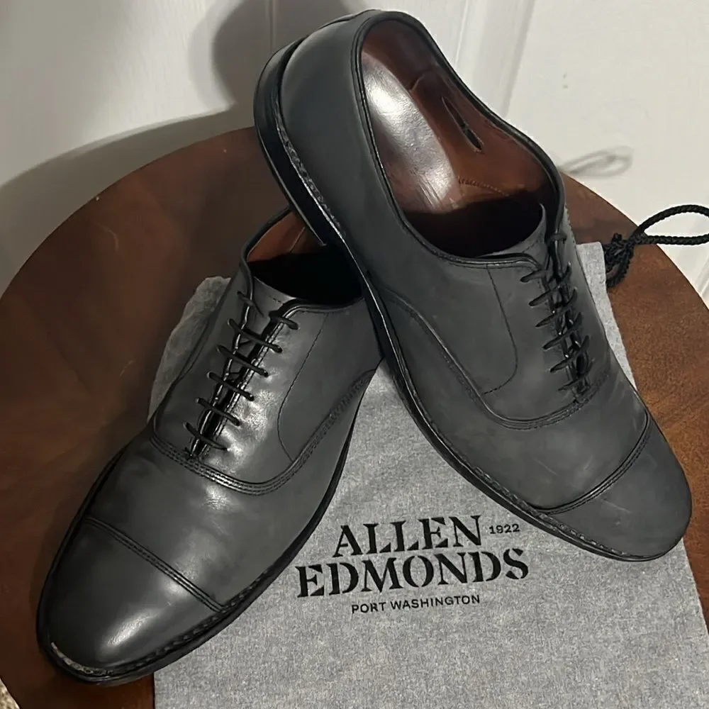 ALLEN EDMONDS Park‎ Avenue Oxford Derby Handcrafted Leather Shoes 10.5A -EUC